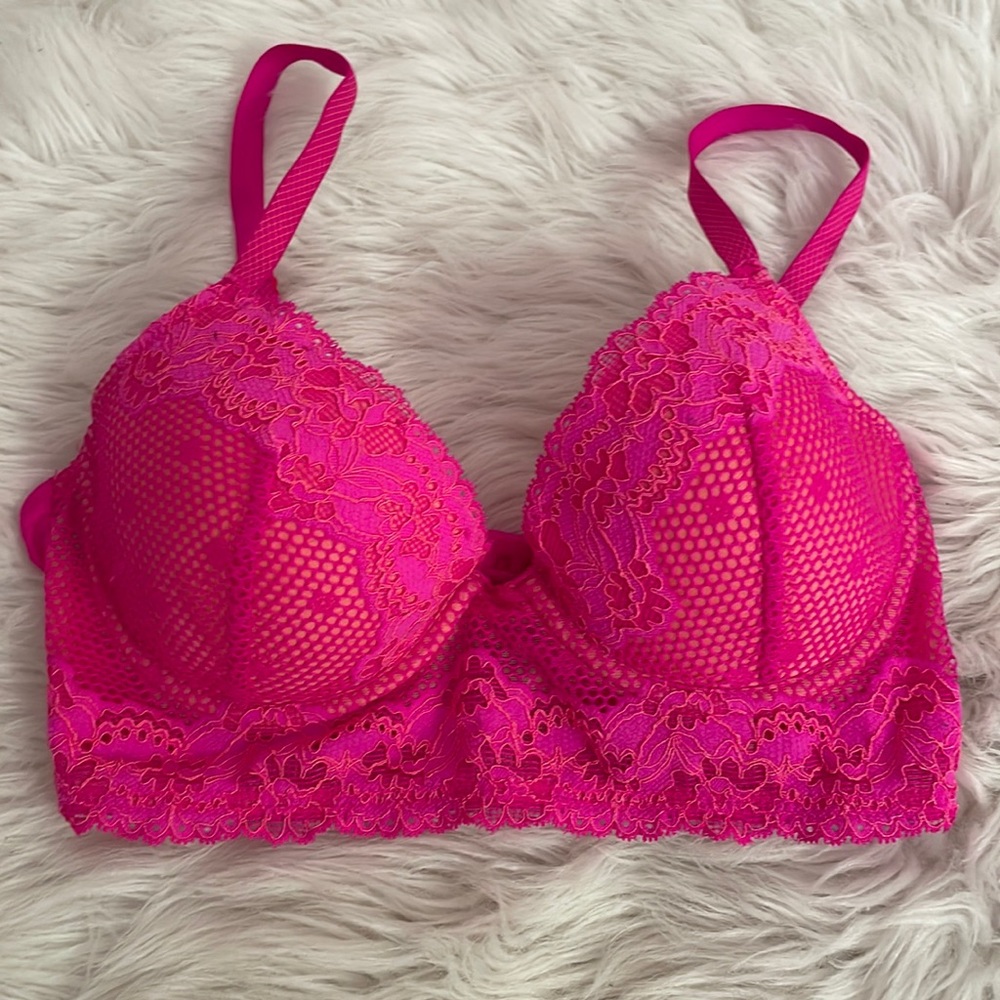 NEW Josie by Natori Hot Pink Lace Bra